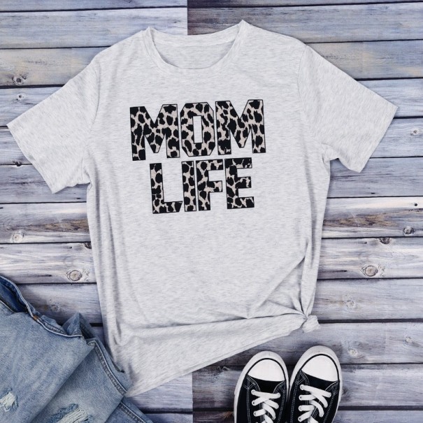 Damen-T-Shirt mit MOM LIFE-Aufdruck L