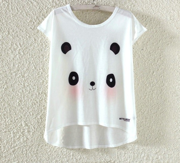 Damen-T-Shirt mit Panda-Aufdruck M