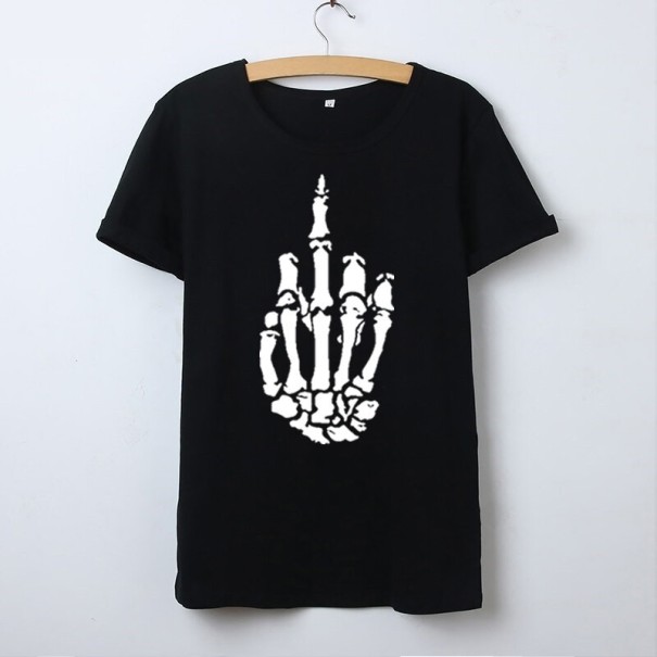 Damen-T-Shirt mit Skelettmotiv XL 1