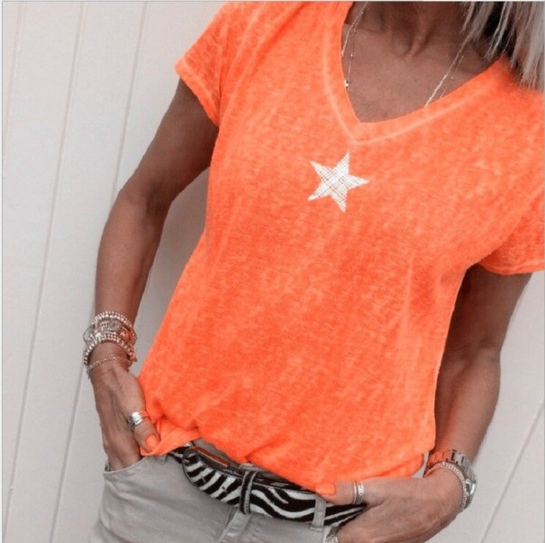 Damen-T-Shirt mit Stern B354 orange M