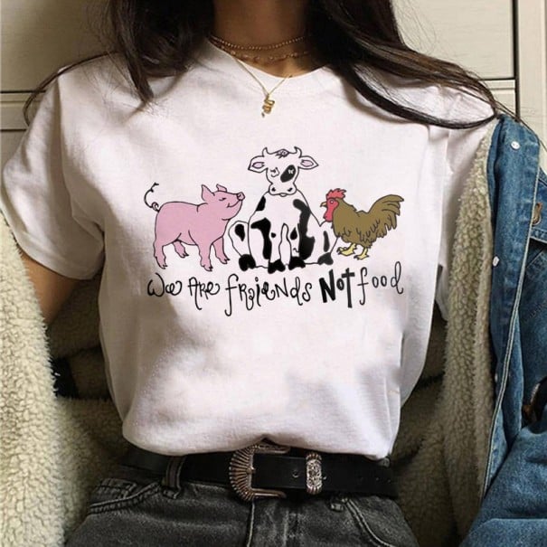 Damen-T-Shirt mit veganem Motiv L 13
