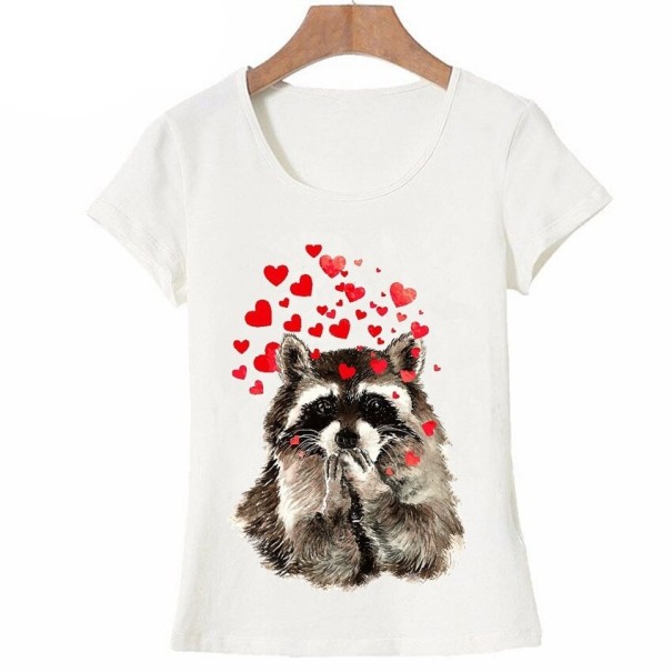 Damen-T-Shirt mit Waschbären-Print S