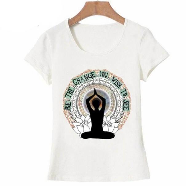 Damen-T-Shirt mit Yoga-Motiv XS 2