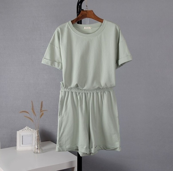 Damen-T-Shirt und Shorts B894 hellgrün L