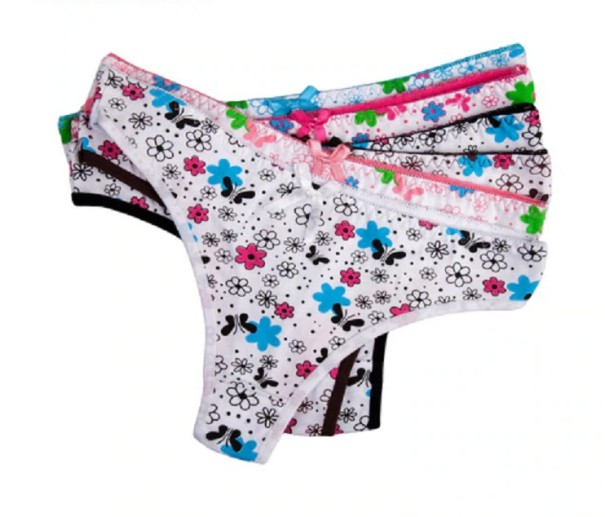 Damen-Tanga mit Blumenmuster – 6 Stück S 2