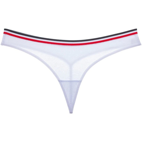 Damen-Tanga mit gestreiftem Saum weiß S Damen-Tanga mit gestreiftem Saum weiß S