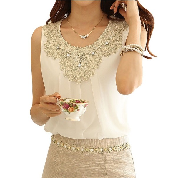 Damen Tank-Top-Bluse weiß XL