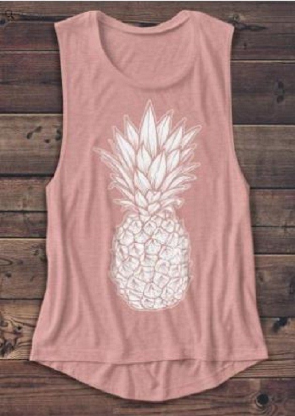 Damen-Tanktop mit Ananas-Print L