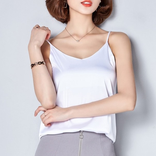Damen-Tanktop mit Ausschnitt weiß XS