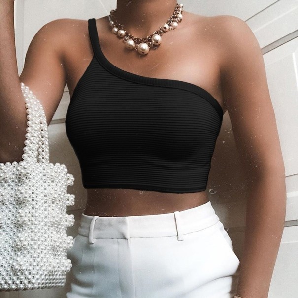 Damen-Tanktop mit einem Träger schwarz M