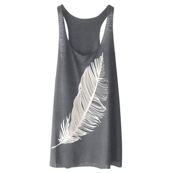 Damen-Tanktop mit Feder grau 5XL