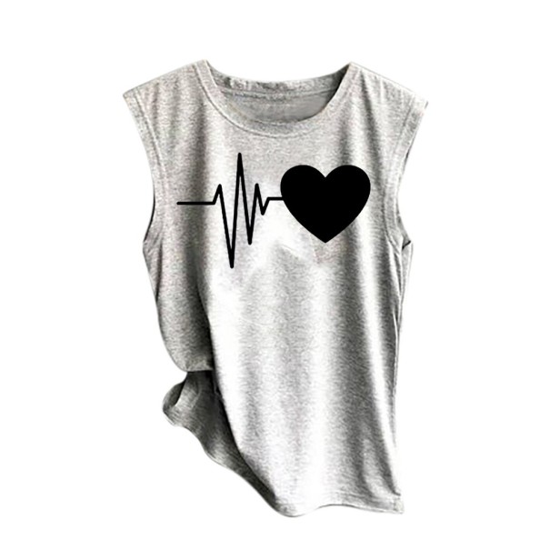 Damen-Tanktop mit Herz-Print L 1