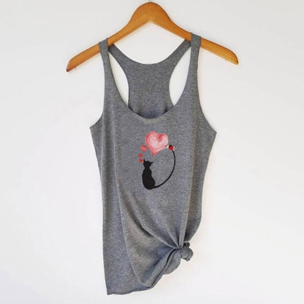 Damen-Tanktop mit Katze L 3