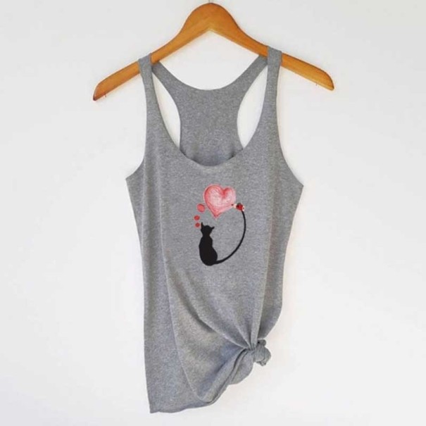 Damen-Tanktop mit Katzenprint L 6