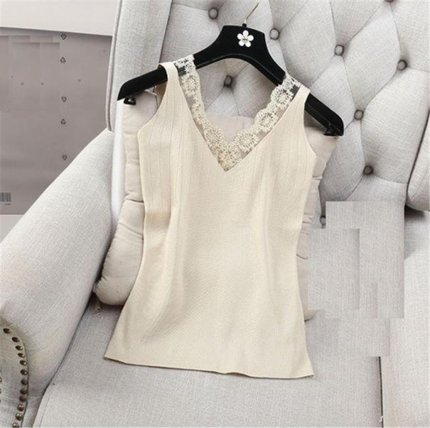 Damen-Tanktop mit Spitze B279 beige