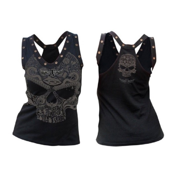 Damen-Tanktop mit Totenkopf L 1