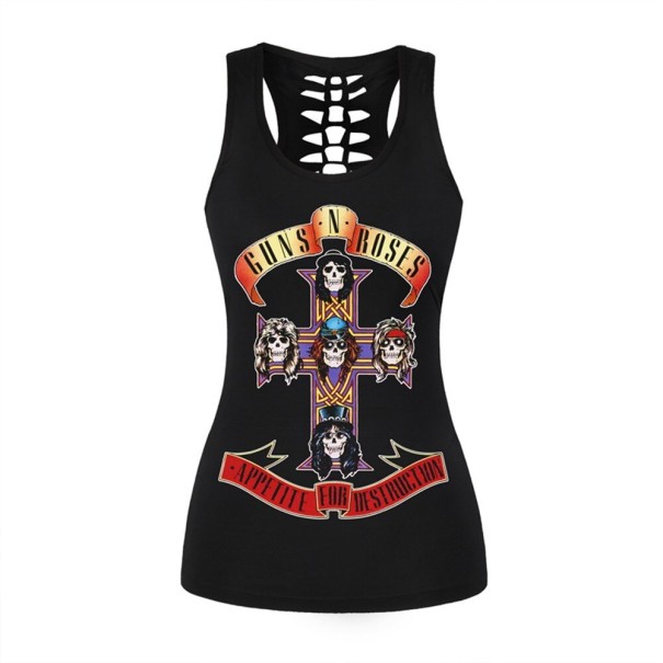 Damen-Tanktop mit Totenkopf-Print S 5