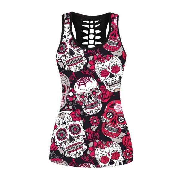 Damen-Tanktop mit Totenköpfen XL