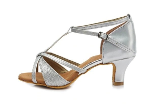 Damen-Tanzschuhe 82008 silbern 37 5 cm