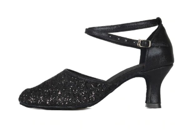 Damen-Tanzschuhe mit Absatz schwarz 38 7 cm