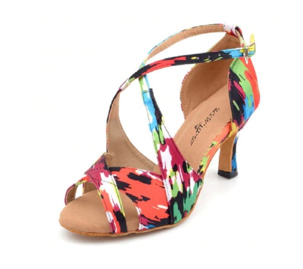 Damen-Tanzschuhe mit Army-Muster rot 38 6 cm