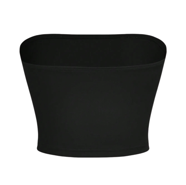 Damen Top ohne Träger Einfarbig Rundhalsausschnitt Leichter Polyester-Top Enganliegender Schnitt für den Sommer und zum Layering schwarz S