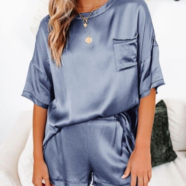 Damen-Top und Shorts A2632 hellblau M