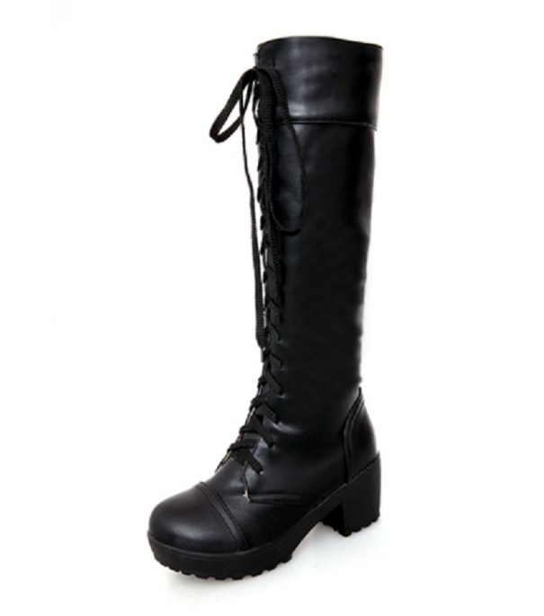Damen Winter-Schnürstiefel J1199 schwarz 42