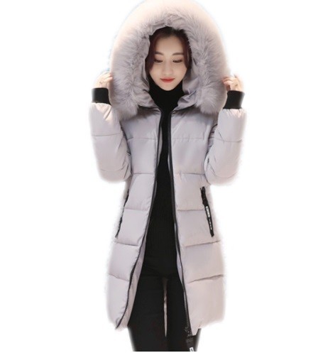 Damen-Winterjacke mit markantem Kragen J3006 grau XL