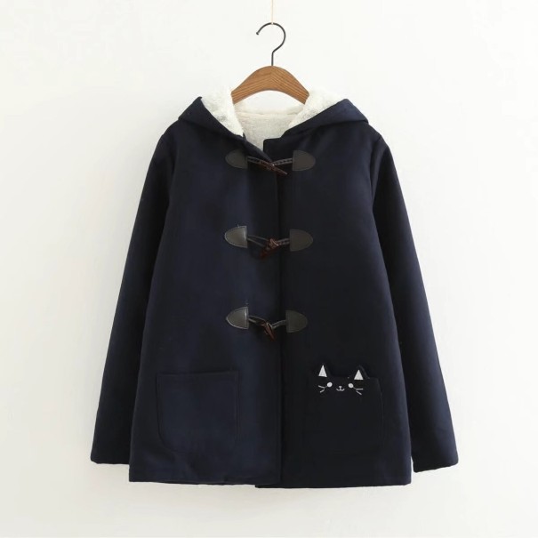 Damen-Wintermantel mit Fell P2224 schwarz M