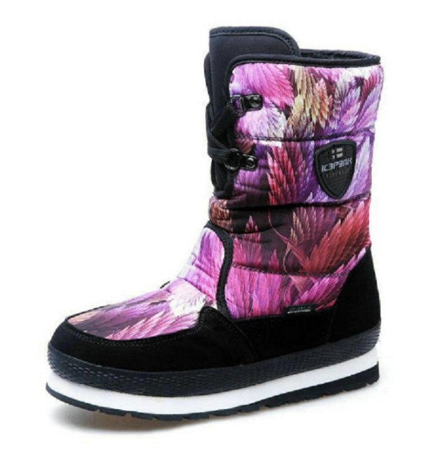 Damen-Winterstiefel mit Blätterprint 38