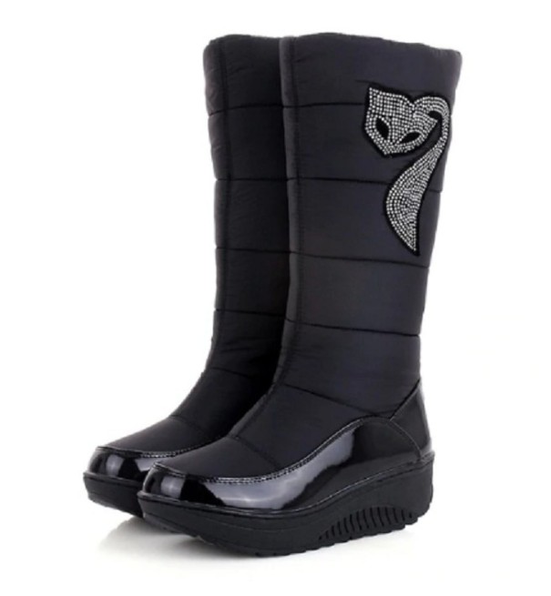 Damen-Winterstiefel mit Katze J1198 schwarz 43