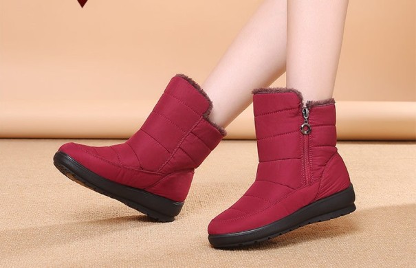 Damen-Winterstiefel mit Reißverschluss J835 rot 39