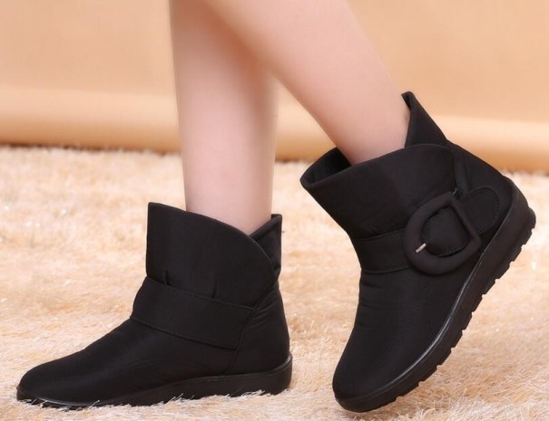 Damen-Winterstiefel mit Schnalle J2431 schwarz 38