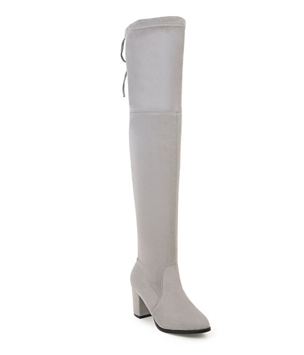 Damen Winterstiefel Overknee A1 hellgrau 40