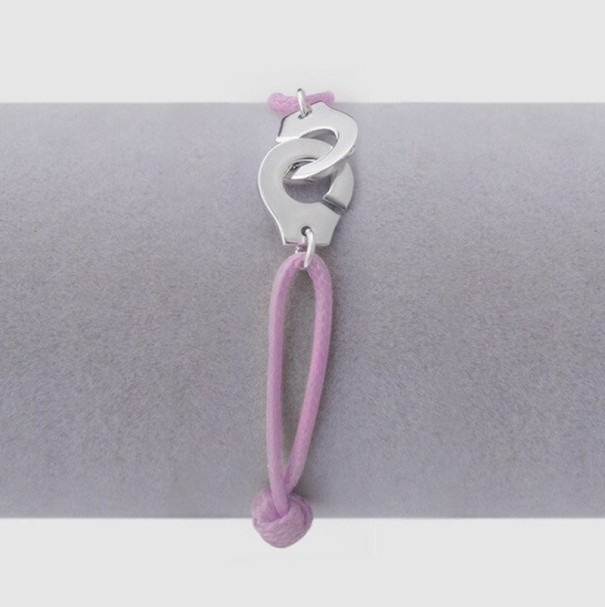 Damenarmband mit Handschellen hellviolett