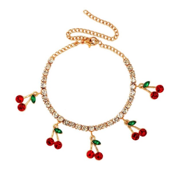 Damenarmband mit Kirschen golden