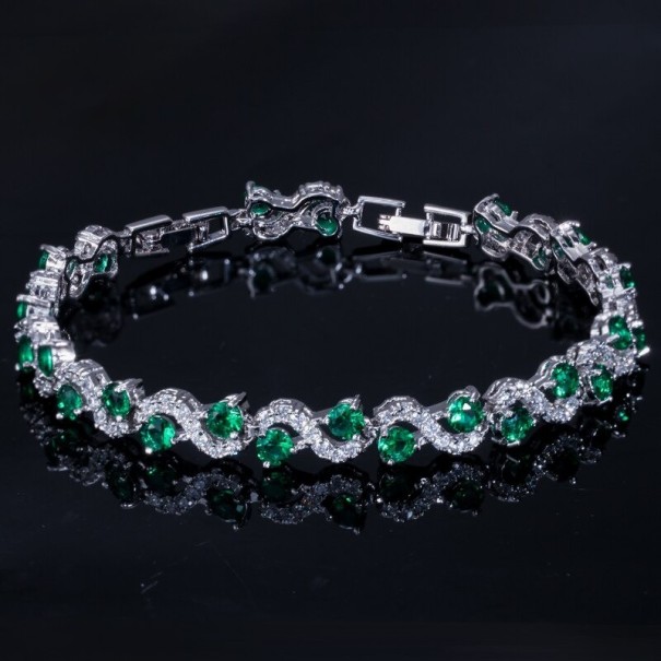Damenarmband mit Steinen H90 grün