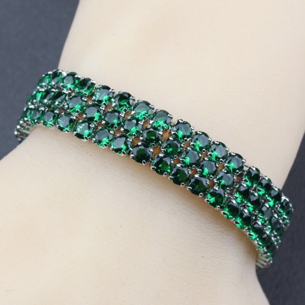 Damenarmband mit Steinen P108 grün