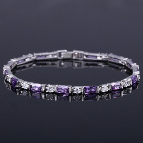 Damenarmband mit Steinen P207 lila
