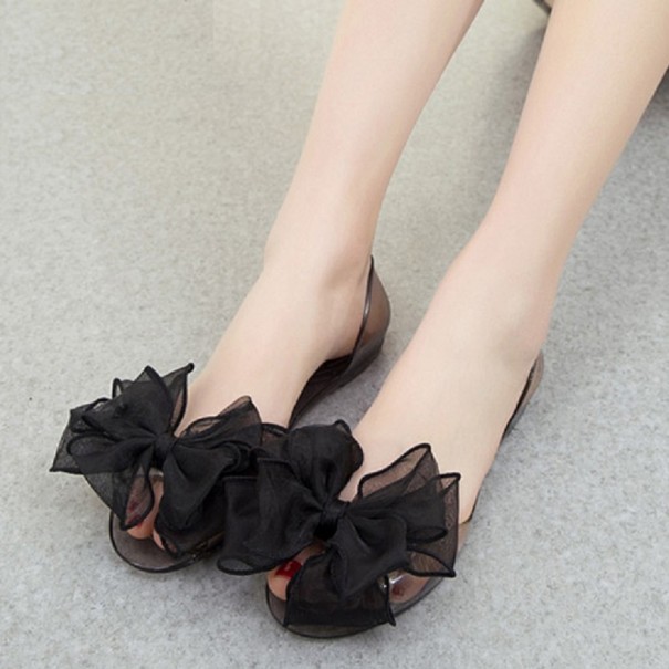 Damenballerinas mit Schleife A609 schwarz 39