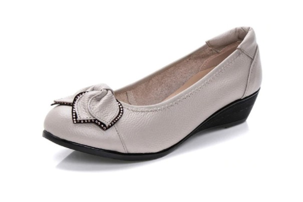 Damenballerinas mit Schleife grau 39