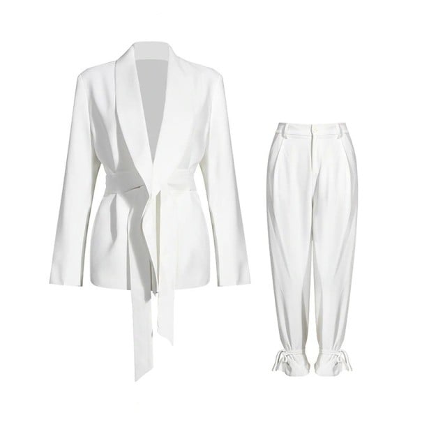 Damenblazer und Hose B914 weiß L