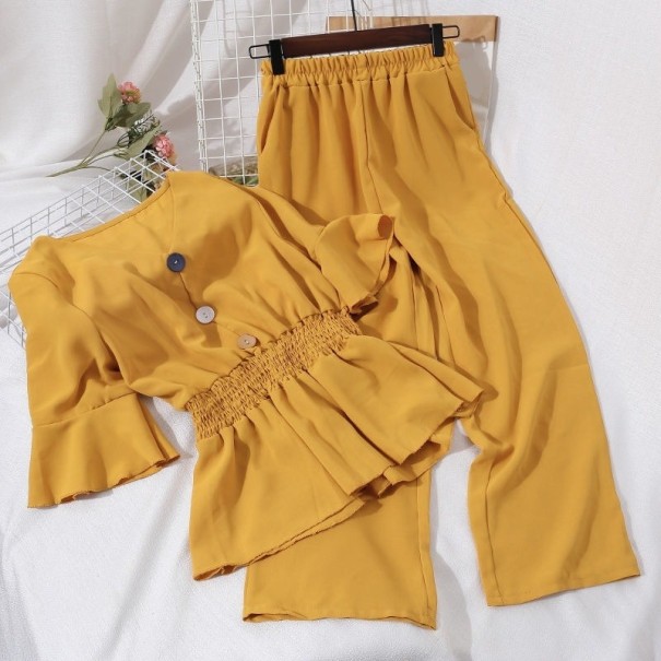 Damenbluse und Hose B1188 gelb S