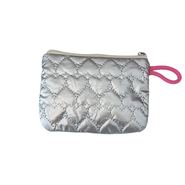 Damenbörse mit Herzmotiv 16 x 11 cm PU Material Stylische Kosmetiktasche Elegantes Münzfach Praktischer Organizer mit Reißverschluss Handtasche 1