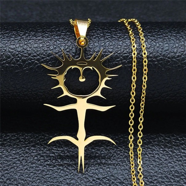 Damenhalskette mit Anhänger D154 golden 2