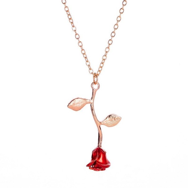 Damenhalskette mit einer Rose D66 1