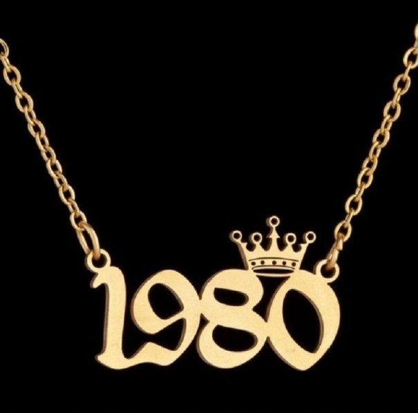 Damenhalskette mit Geburtsjahr D240 golden 1981