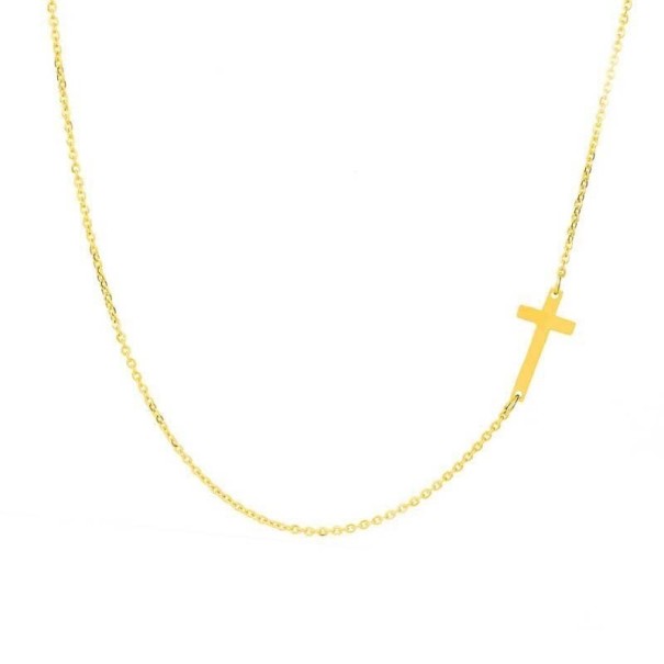 Damenhalskette mit Kreuz D134 golden