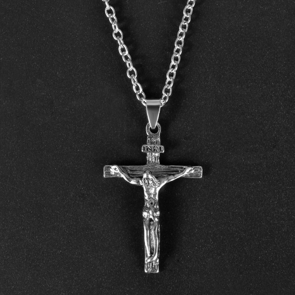 Damenhalskette mit Kreuz D97 silbern